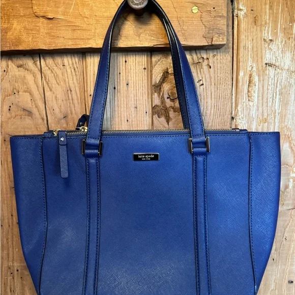 Kate Spade New York Royal Blue Saffiano Leather Tote Bag - Picture 8 of 15